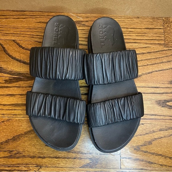 Sorel Black Platform Sandals - Picture 3 of 4